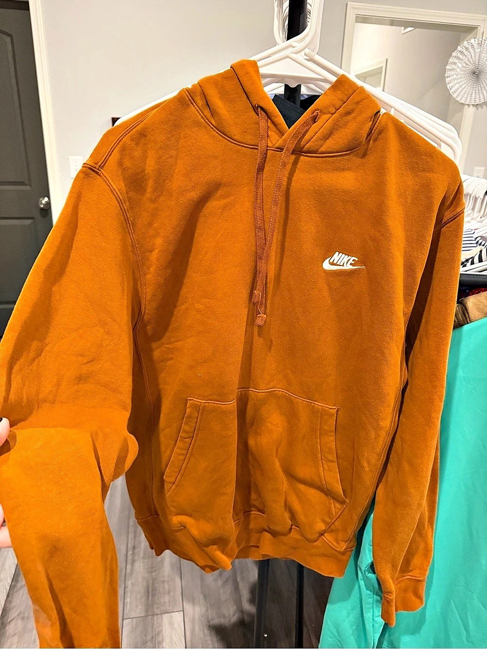 Nike Sportswear Club Fleece Pullover Hoodie Burnt Orange Small